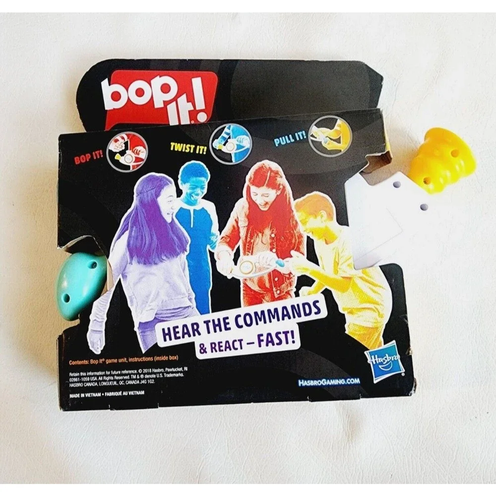 Bop It! Talking Handheld Electronic Game White 2018 Hasbro